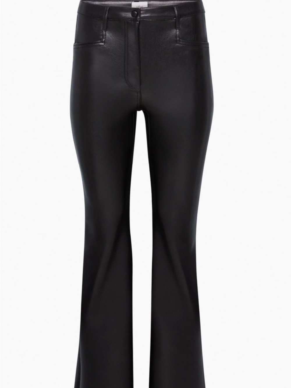 Wilfred Beatrix Faux Leather Flare Pants Black Size 8 NWT
